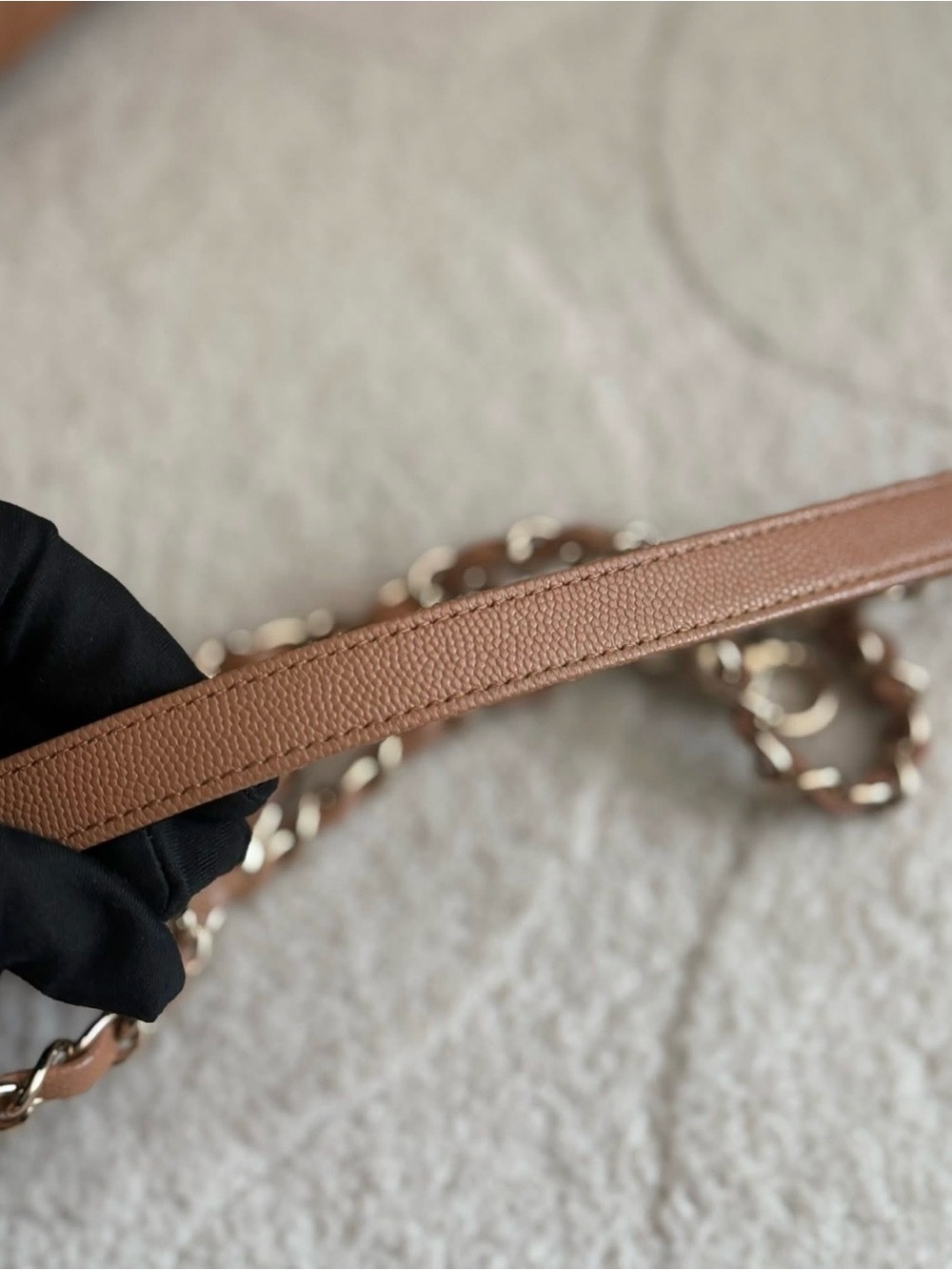 CHANEL Brown Quilted Coco Handle Top Handle Bag Chain Strap Dust Bag Auth Card - Picture 9 of 16